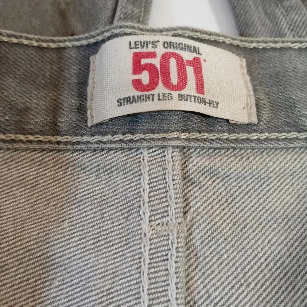 Vintage Levi's Original 501 Cotton Men's Gray Straight Leg Button Fly 40…
